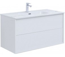 Тумба под раковину Aquanet Lino 100 (Flat) белый глянец 