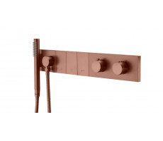 Смеситель ZODIAC THERMO с ручным душем BRUSHED BRONZE Boheme 133-SYS-BRB брашированная бронза 