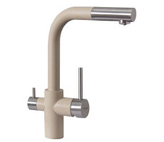 Смеситель для кухни с выдвижным изливом и подключением фильтра Florentina КРИСТАЛЛ 333.32H.2123.202, шампань Смеситель для кухни с выдвижным изливом и подключением фильтра Florentina КРИСТАЛЛ 333.32H.2123.202, шампань