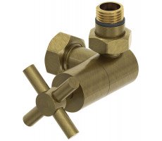 Вентиль Сунержа 3D G 1/2" НР х G 3/4" НГ правый крест цвет-бронза состаренная 05-1411-1234 