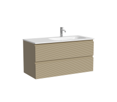 Тумба подвесная SANCOS Folk правая 995х445х500, c двумя ящиками оснащенными доводчиками, Капучино, арт.FL100RCP 