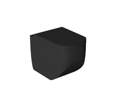 Унитаз напольный Hatria A0Y3AY02 NEXT безободковый, цвет черный матовый (сидение отдельно