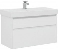 Тумба с раковиной Aquanet Nova Lite 100 белый (2 ящика) 