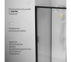 Дверь душевая в нишу AM.PM Gem W90G-110-1-195BM Стекла прозрачное, матовое; профиль черный Дверь душевая в нишу AM.PM Gem W90G-110-1-195BM Стекла прозрачное, матовое; профиль черный