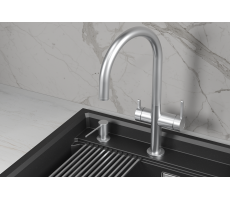 Смеситель для кухни GRANULA KS-8274, НЕРЖ, KITCHEN SPACE 