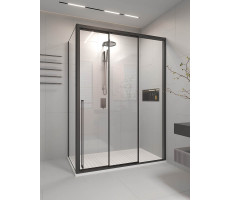 Душевой угол раздвижной Veconi Premium Prato 300 SP B-R, 1300х800x2000, черный матовый PR3/R-SP-13080-01-B-C4 