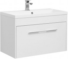 Тумба с раковиной Aquanet Августа 90 белый (ручка хром, раковина Нота 90) 