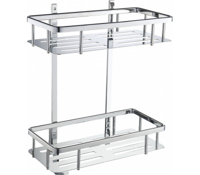 Полка для ванной 2-х ярусная WONZON & WOGHAND, Хром WW-4141  Полка для ванной 2-х ярусная WONZON & WOGHAND, Хром WW-4141