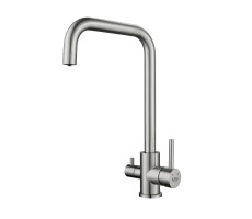 Смеситель для кухни с подключением фильтра воды Raffine F118L, сатин