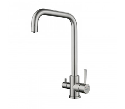 Смеситель для кухни с подключением фильтра воды Raffine F118L, сатин