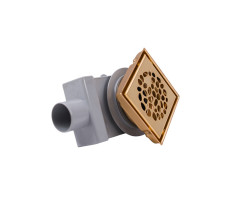 Душевой трап PLUMBERIA SELECTION PS STONES PSS13OB, брашированное золото 