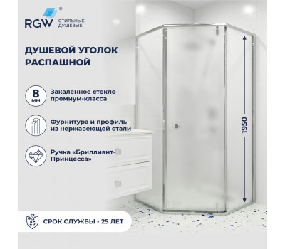 Душевой уголок RGW HO-088 1000x1000 350608800-21 Хром 