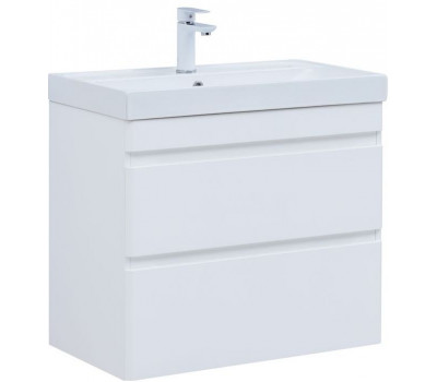 Тумба с раковиной Aquanet Слим 80 2 ящ. цв.белый сатин 00348181 Тумба с раковиной Aquanet Слим 80 2 ящ. цв.белый сатин 00348181