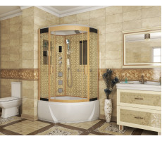 Душевая кабина Niagara Luxe NG-7712GL (800x1200х2150) высокий поддон стенки ЗОЛОТО 
