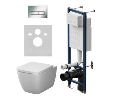 Инсталляция ErgoFit с подвесным унитазом Aquaspin и клавишей AM.PM Gem IS110351.901901 Хром Глянцевое 