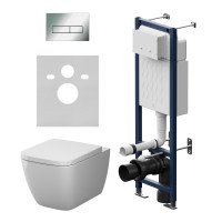 Инсталляция ErgoFit с подвесным унитазом Aquaspin и клавишей AM.PM Gem IS110351.901901 Хром Глянцевое 