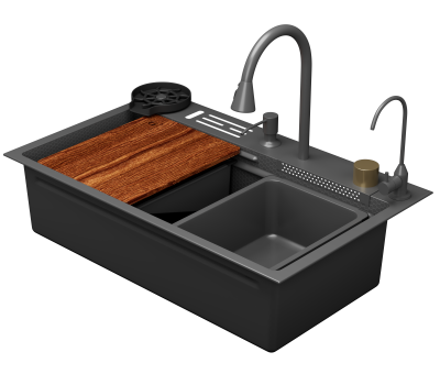 Кухонная мойка многофункциональная D&K матовый серый DKS754606 Кухонная мойка многофункциональная D&K матовый серый DKS754606