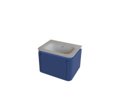 Тумба под раковину подвесная Knotlor ЦВЕТЕНИЕ 59 см глубокий синий матовый 