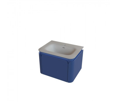 Тумба под раковину подвесная Knotlor ЦВЕТЕНИЕ 59 см глубокий синий матовый 