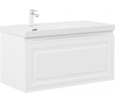 Тумба с раковиной Aquanet Агата 100 L 1 ящ. цв. белый сатин 00365934 Тумба с раковиной Aquanet Агата 100 L 1 ящ. цв. белый сатин 00365934