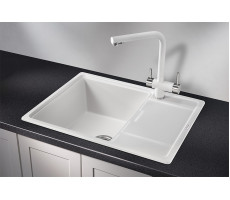 Кухонная мойка GRANULA 6503, АРКТИК (БЕЛЫЙ), кварц 