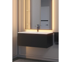 Тумба с раковиной для ванной подвесная Uperwood Parma Premium 86х47,5х36,5 см, черная 39330205467 