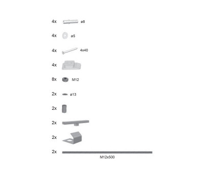 Крепление передней панели, универсальное (для прямоугольных ванн) Ravak Комплектующие B23600000N  