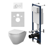 Инсталляция ErgoFit с подвесным унитазом Aquaspin и клавишей AM.PM Spirit V2.0 IS110101.701900 Белый Глянцевое 