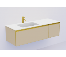 Тумба Armadi Art DAPHNE QUATRO 2 140см профиль MATT GOLD c подсветкой 790-M2-140-D-MG-LED Тумба Armadi Art DAPHNE QUATRO 2 140см профиль MATT GOLD c подсветкой 790-M2-140-D-MG-LED