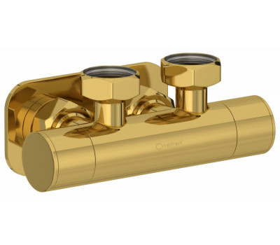 Вентиль Сунержа EU50 2 х НГ G 3/4" / 2 х НГ G 3/4" угловой скрытый цвет-золото 03-1418-3434 