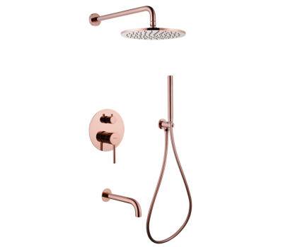 Душевая система ABBER Wasser Kreis AF8117RG скрытого монтажа с изливом, розовое золото 
