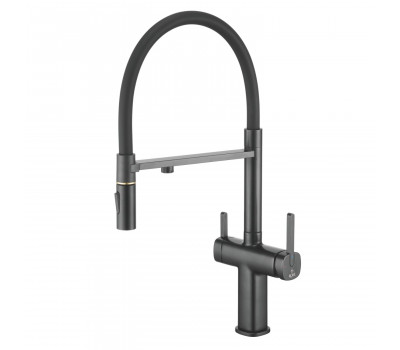 Смеситель для кухни с подключением фильтра для воды Rose R358H, черный