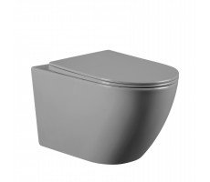 Унитаз ABBER Bequem AC1103MG подвесной серый матовый, безободковый Унитаз ABBER Bequem AC1103MG подвесной серый матовый, безободковый