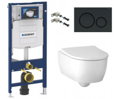 Унитаз с инсталляцией Geberit Icon 500.300.82.1 Черный 