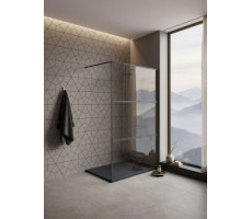 Душевая перегородка Aquanet 90x200 SW-900GRT профиль графит, прозрачное стекло 