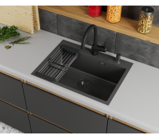 Кухонная мойка D&K нержавеющая сталь графит DKS604506 графит 