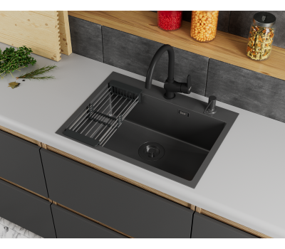 Кухонная мойка D&K нержавеющая сталь графит DKS604506 графит 