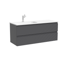 Тумба подвесная SANCOS Folk левая 1195х445х500, c двумя ящиками оснащенными доводчиками, Grey soft, арт.FL120LGS Тумба подвесная SANCOS Folk левая 1195х445х500, c двумя ящиками оснащенными доводчиками, Grey soft, арт.FL120LGS