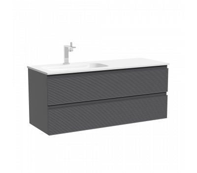 Тумба подвесная SANCOS Folk  левая 1195х445х500, c двумя ящиками оснащенными доводчиками, Grey soft, арт.FL120LGS 