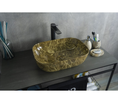 Раковина накладная Gid Mnc178 Под камень глянцевый Раковина накладная Gid Mnc178 Под камень глянцевый