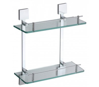 Полка прямая двойная стеклянная 40 см Savol 65а S-06522A хром 