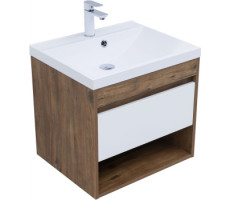 Тумба под раковину Aquanet Тренд 60 дуб рустикальный/белый сатин 00345117 Тумба под раковину Aquanet Тренд 60 дуб рустикальный/белый сатин 00345117