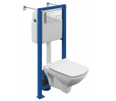 Комплект Cersanit CARINA XL CO DPL EO slim инсталляция VECTOR кнопка CORNER пластик белый 64119 белый 