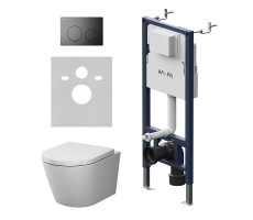 Инсталляция PrimeFit с подвесным унитазом Aquaspin и клавишей AM.PM X-Joy IS90138.851900 Черный Матовое 