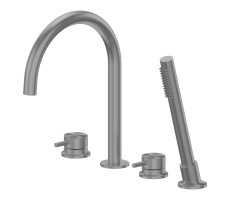 Смеситель ABBER Wasser Kreis 316 AF8113BGG на борт ванны, оружейная сталь брашированная 