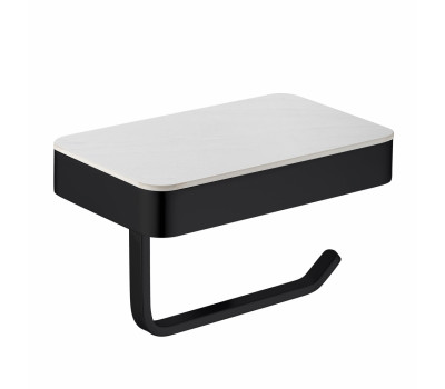 Бумагодержатель с полкой для телефона ABBER Westen AA1730B черный матовый 