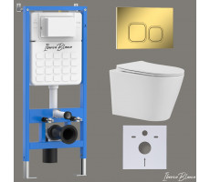 Комплект 3в1 IBERICA BLANCA инсталляция SILENCIO, унитаз BURGOS ALTO белый, кнопка смыва ESTI-Q золото глянцевое (IB001.BRA.234.836) Комплект 3в1 IBERICA BLANCA инсталляция SILENCIO, унитаз BURGOS ALTO белый, кнопка смыва ESTI-Q золото глянцевое (IB001.BRA.234.836)