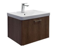 Тумба-умывальник Comforty Ангара-60П дуб темно-коричневый с раковиной 4460 Тумба-умывальник Comforty Ангара-60П дуб темно-коричневый с раковиной 4460