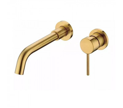 Смеситель для раковины встраиваемый Grocenberg GB511GL, золотой брашированный 