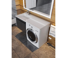 Раковина над стиральной машиной Uperwood Magenta 110х50х17,8 см, левая, крыло справа 2490000012 Раковина над стиральной машиной Uperwood Magenta 110х50х17,8 см, левая, крыло справа 2490000012
